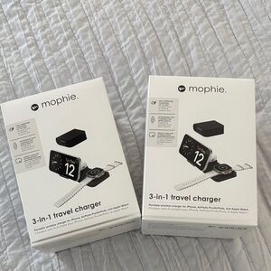 2 Brand New Mophie White 3-in-1 Wireless Chargers